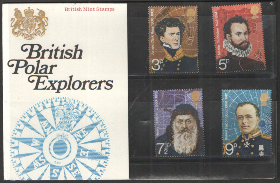 (image for) 1972 Polar Explorers Type B - Solid Crown, Flower Visible Royal Mail Presentation Pack 39 - Click Image to Close